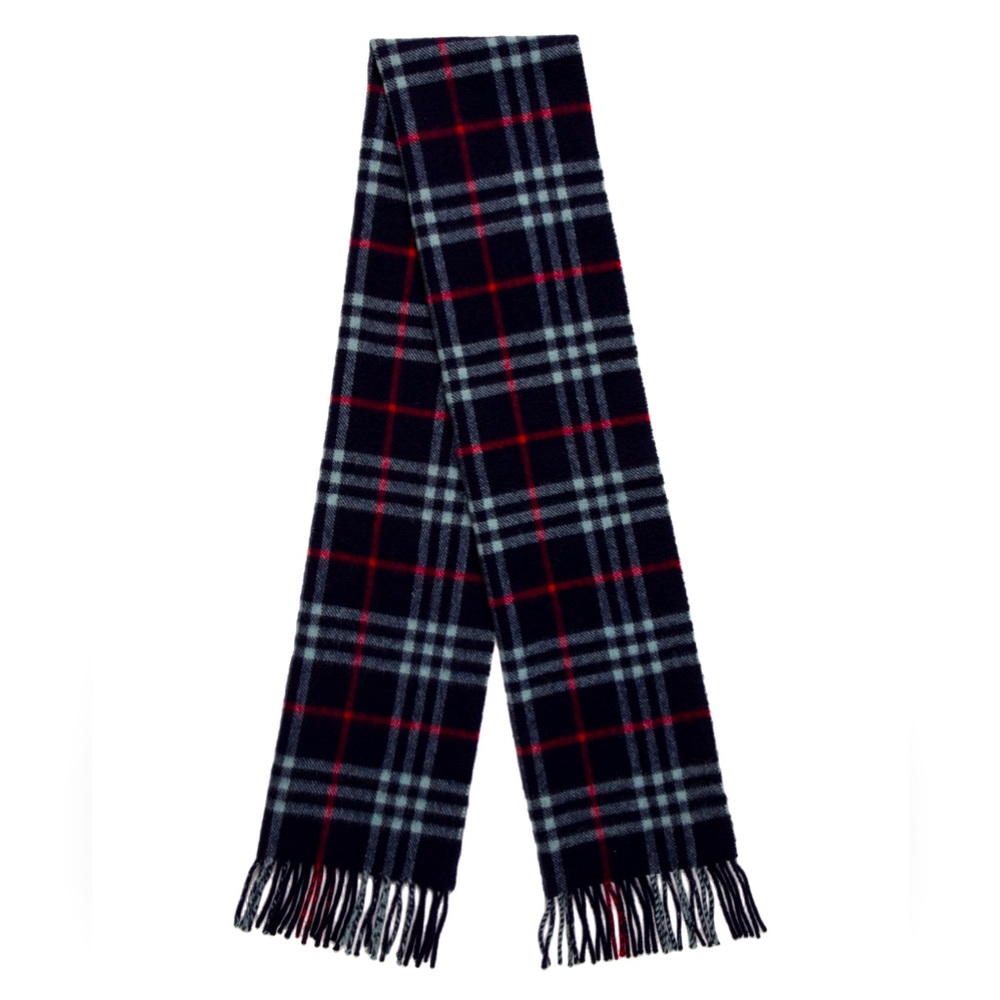 BURBERRY 100% Lambswool Blue Novacheck Scarf